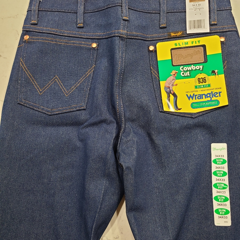 Wrangler's 936 Rigid Blue 34 x 33 Cowboy Cut - Picture 3 of 8